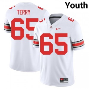 White #65 Justin Terry Youth Embroidery Jersey | Ohio State Licensed College Football Edition 97295612