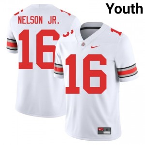 White #16 Keenan Nelson Jr. Youth Embroidery Jersey | Ohio State Officially Licensed High School Football Edition 66549112