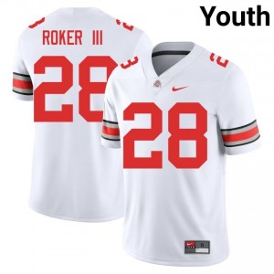 White #28 Leroy Roker III Youth Stitched Jersey | Ohio State Pro-Grade University Football Edition 80740673
