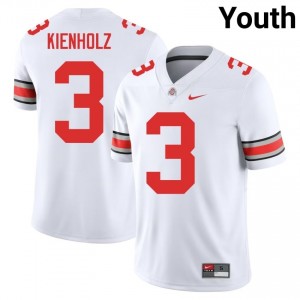 White #3 Lincoln Kienholz Youth Embroidery Jersey | Ohio State Officially Licensed High School Football Edition 76545852