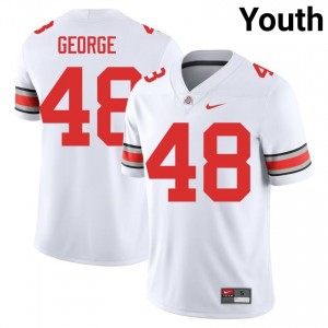 White #48 Logan George Youth Embroidery Jersey | Ohio State Authentic College Football Edition 40924495