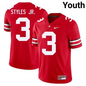 OSU Buckeyes Lorenzo Styles Jr. #3 Scarlet Youth NCAA Jersey | Pro-Grade Stitched Football Uniform 16002340
