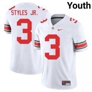 White #3 Lorenzo Styles Jr. Youth Stitch Jersey | Ohio State Genuine Player Football Edition 81601036
