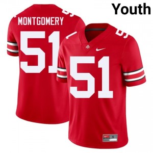 OSU Buckeyes Luke Montgomery #51 Scarlet Youth NCAA Jersey | Classic Stitched Football Uniform 52942697
