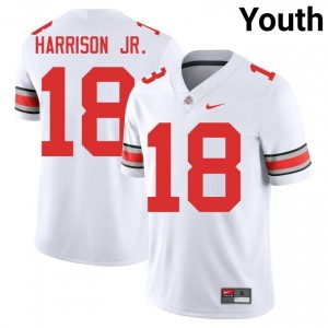 White #18 Marvin Harrison Jr. Youth Stitch Jersey | Ohio State Exclusive Player Football Edition 93168921