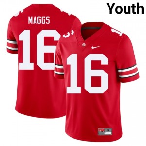 OSU Buckeyes Mason Maggs #16 Scarlet Youth University Jersey | Pro Cut Stitched Football Uniform 74225466