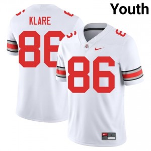 White #86 Max Klare Youth Embroidery Jersey | Ohio State Pro Cut College Football Edition 63107505