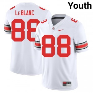 White #88 Maxence LeBlanc Youth Stitch Jersey | Ohio State Licensed Player Football Edition 64691656