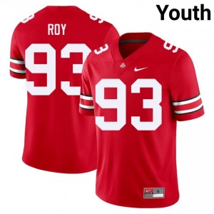 OSU Buckeyes Maxwell Roy #93 Scarlet Youth Player Jersey | Elite Stitch Football Uniform 44802144