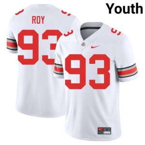 White #93 Maxwell Roy Youth Embroidery Jersey | Ohio State Licensed High School Football Edition 40225210