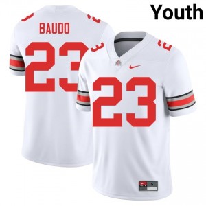 White #23 Nolan Baudo Youth Stitched Jersey | Ohio State Essential NCAA Football Edition 65501333