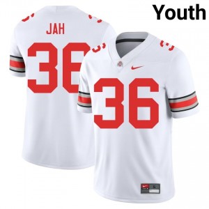 White #36 Omar Jah Youth Embroidery Jersey | Ohio State Premium College Football Edition 10765503