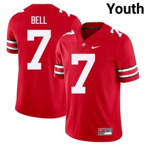 OSU Buckeyes Phillip Bell #7 Scarlet Youth Player Jersey | Limited Stitch Football Uniform 49532383