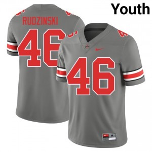 Ryan Rudzinski #46 Grey Youth Stitch Jersey | Durable OSU Player Football Gear 87918565