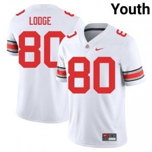 White #80 Shawn Lodge Youth Stitched Jersey | Ohio State Officially Licensed NCAA Football Edition 14346693