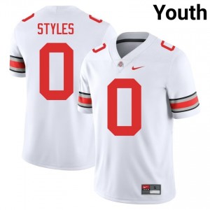White #0 Sonny Styles Youth Stitch Jersey | Ohio State Iconic Player Football Edition 99535539