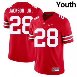 OSU Buckeyes Stanley Jackson Jr. #28 Scarlet Youth College Jersey | Classic Embroidery Football Uniform 72058183