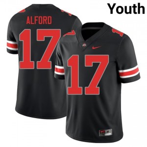 Buckeyes Tarvos Alford #17 Black Youth Player Jersey | Fresh Stitch Football Uniform 83021267