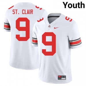 White #9 Tavien St. Clair Youth Stitched Jersey | Ohio State Exclusive NCAA Football Edition 27067384
