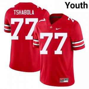 OSU Buckeyes Tegra Tshabola #77 Scarlet Youth NCAA Jersey | Iconic Stitched Football Uniform 79219556