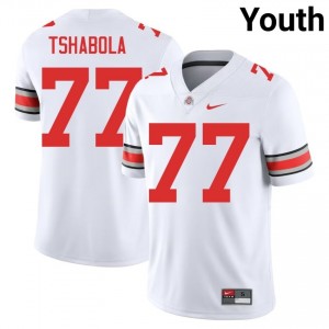 White #77 Tegra Tshabola Youth Stitch Jersey | Ohio State Essential Player Football Edition 66192806