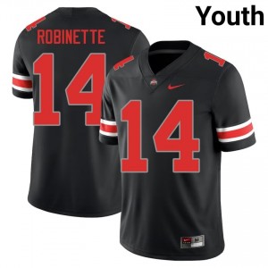 Buckeyes Trey Robinette #14 Black Youth University Jersey | Authentic Stitched Football Uniform 78019576