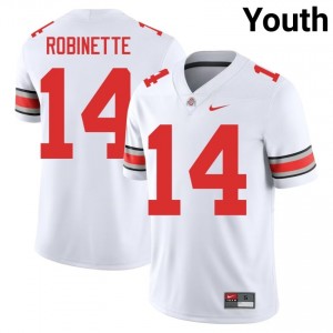 White #14 Trey Robinette Youth Stitch Jersey | Ohio State Gameday Player Football Edition 37544567