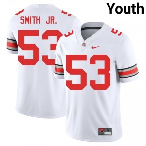 White #53 Will Smith Jr. Youth Embroidery Jersey | Ohio State Exclusive College Football Edition 49702926