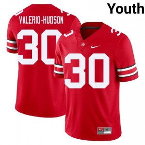 OSU Buckeyes Amari Valerio-Hudson #30 Scarlet Youth High School Jersey | Premium Embroidery Football Uniform 51120661