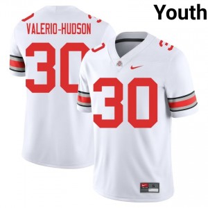 White #30 Amari Valerio-Hudson Youth Stitched Jersey | Ohio State Authentic University Football Edition 14871252