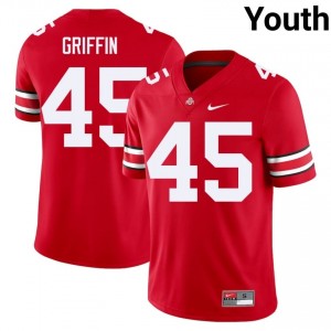 OSU Buckeyes Archie Griffin #45 Scarlet Youth Player Jersey | Stitch Football Uniform 41363296