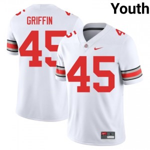 White #45 Archie Griffin Youth Embroidery Jersey | Ohio State Fresh High School Football Edition 25318468