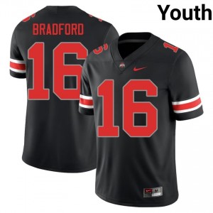 Buckeyes Blaine Bradford #16 Black Youth College Jersey | Essential Embroidery Football Uniform 60385593