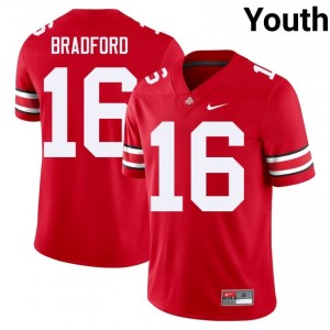 OSU Buckeyes Blaine Bradford #16 Scarlet Youth Player Jersey | Moisture Wicking Stitch Football Uniform 80872215