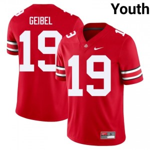 OSU Buckeyes Brady Geibel #19 Scarlet Youth University Jersey | Elite Thread Stitched Football Uniform 16761185