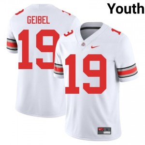 White #19 Brady Geibel Youth Embroidery Jersey | Ohio State Exclusive College Football Edition 27101277