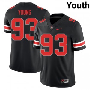 Buckeyes Brady Young #93 Black Youth Player Jersey | Stitch Football Uniform 13246135