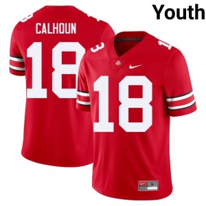 OSU Buckeyes Cam Calhoun #18 Scarlet Youth High School Jersey | Pro Cut Embroidery Football Uniform 73614960