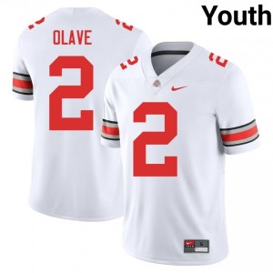 White #2 Chris Olave Youth Embroidery Jersey | Ohio State Gameday College Football Edition 43522371