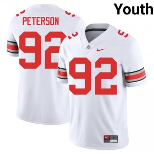 White #92 Cooper Peterson Youth Stitched Jersey | Ohio State Gameday University Football Edition 33471413