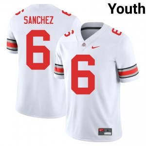 White #6 Devin Sanchez Youth Embroidery Jersey | Ohio State Genuine College Football Edition 99508817