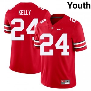 OSU Buckeyes Dominick Kelly #24 Scarlet Youth High School Jersey | Embroidery Football Uniform 43705592