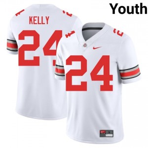 White #24 Dominick Kelly Youth Stitched Jersey | Ohio State Fresh University Football Edition 61385372