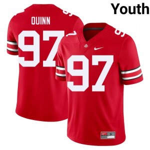 OSU Buckeyes Dre Quinn #97 Scarlet Youth Player Jersey | Elite Thread Stitch Football Uniform 82470328