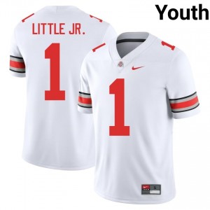 White #1 Earl Little Jr. Youth Embroidery Jersey | Ohio State Licensed High School Football Edition 15062034