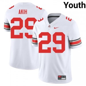 White #29 Favour Akih Youth Stitched Jersey | Ohio State Fresh NCAA Football Edition 95646109
