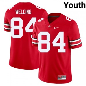 OSU Buckeyes Hunter Welcing #84 Scarlet Youth University Jersey | Pro Cut Stitched Football Uniform 83543491