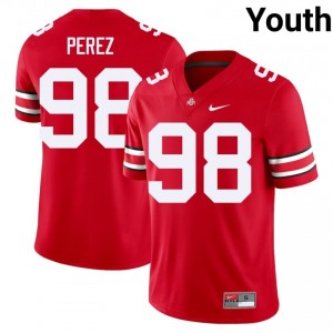 OSU Buckeyes Jamir Perez #98 Scarlet Youth NCAA Jersey | Pro Cut Stitched Football Uniform 45564957