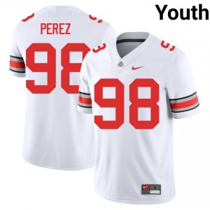 White #98 Jamir Perez Youth Stitch Jersey | Ohio State Classic Player Football Edition 12832917