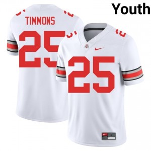 White #25 Jay Timmons Youth Stitched Jersey | Ohio State Durable University Football Edition 87636207